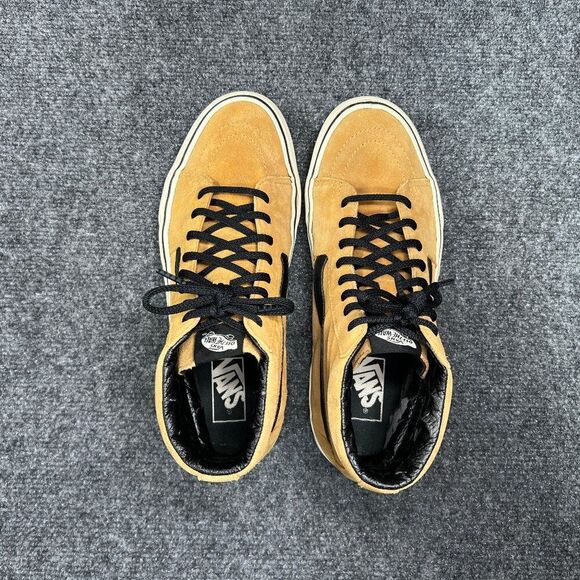 Vans Old Skool Sneakers Men's Size 9.5 Tan Suded Athletic High Top‎ Skate Shoes - Picture 8 of 11